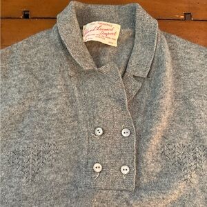 Vintage 1960’s Grey With Buttons Hand Loomed Mod  Knit Sweater Long Sleeves